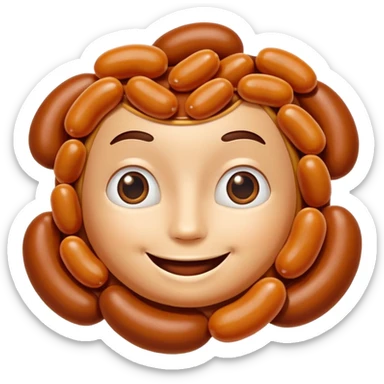 Create a baked bean that is flying with a face on it sticker