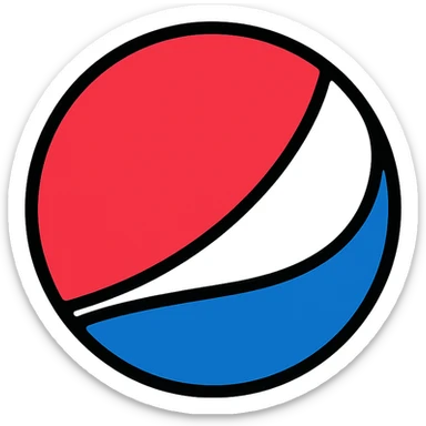 Pepsi logo, modern clean icon style sticker