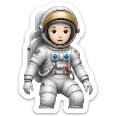 astronaut floating in the moon  sticker