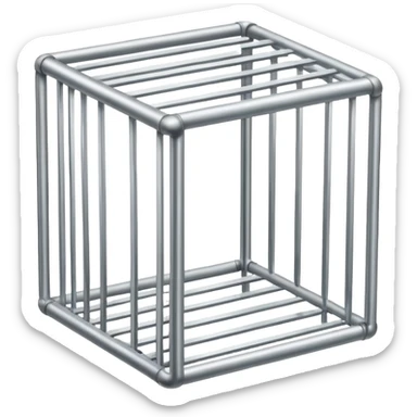 simple cage thin bars straight square surface sticker