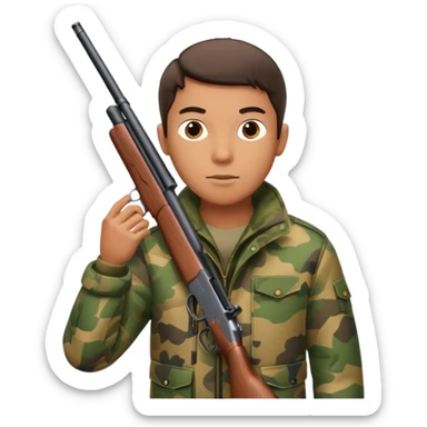 Male Hunter shooting a shotgun sticker