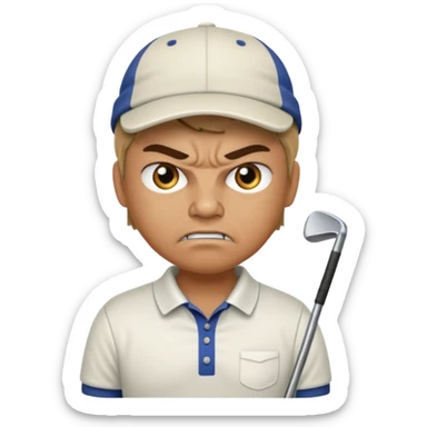 An angry golfer sticker