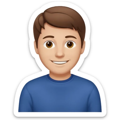 white man pullover brown hair sticker