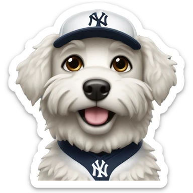 Dog that is a yankee fan sticker