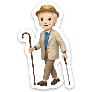 IDOSO COM BENGALA ANDANDO sticker