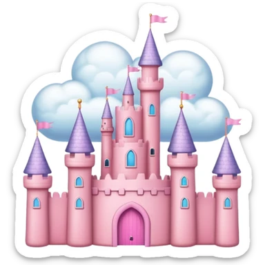 cloud pink castle sticker