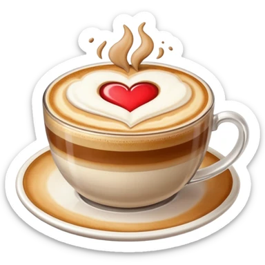 cappuccino with a heart on top sticker
