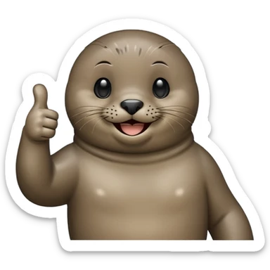 a seal giving a thumbs up sticker