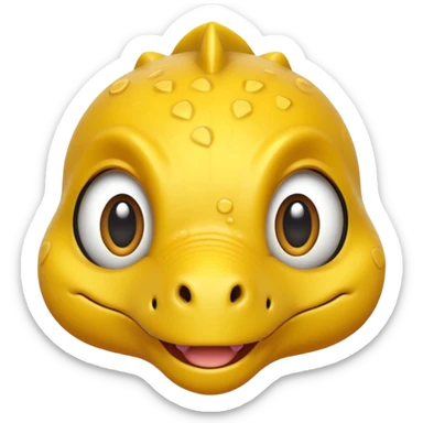 cute yellow dinosaur head with big eyes sticker
