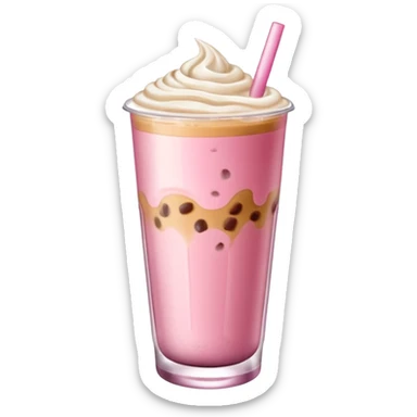 Iced latte in pink glass sticker