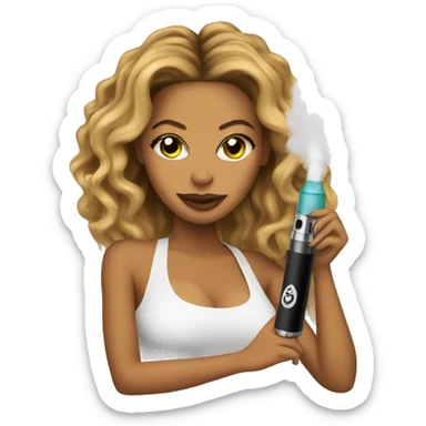 Beyonce with a vape sticker