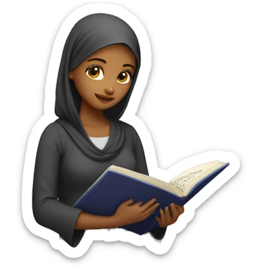 Girl reading qura’an sticker