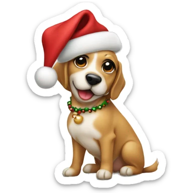 Cute coquette Christmas dog sticker