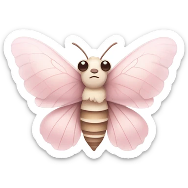 Cute pink moth sticker