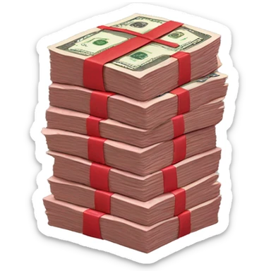 Stack of red dollars sticker