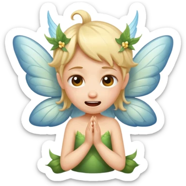 A little fairy, with wings,  , do more different emotional, she cry, smail  tayd , angry, hungry, sticker