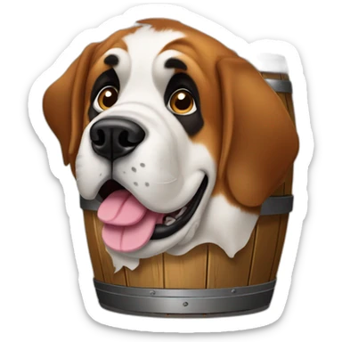 st bernard rescue dog with whiskey barrel around the neck sticker