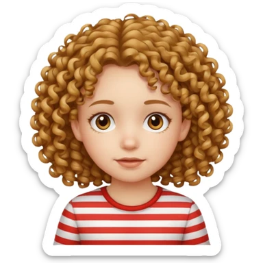 CURLY HAIR GIRL KID IN STRIPES sticker