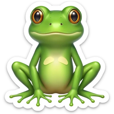 cute green frog with visible legs sitting sticker