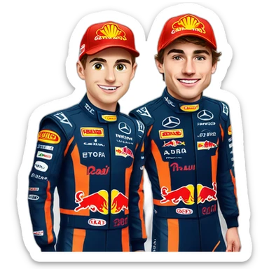 Max Verstappen with charles Leclerc sticker