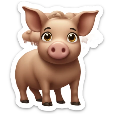 Brown pigs sticker