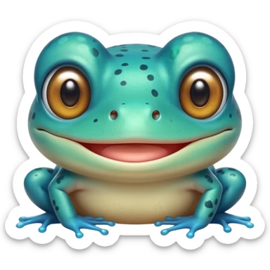 cute cyan frog sticker