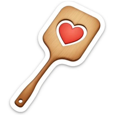 Paddle – wooden paddle with heart cutout. sticker