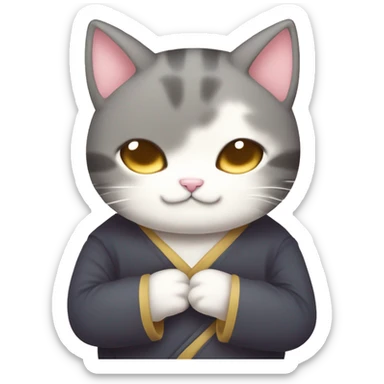 sleepy cute kitty cat Japanese kawaii shy cute blushy sticker