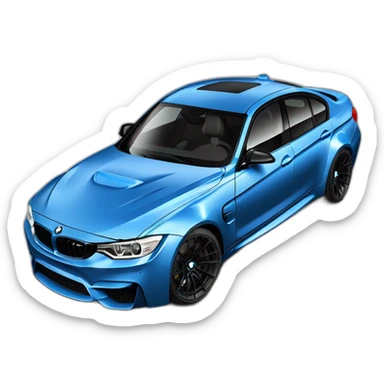 BMW M3 f80 de profil bleu et noir mat sticker