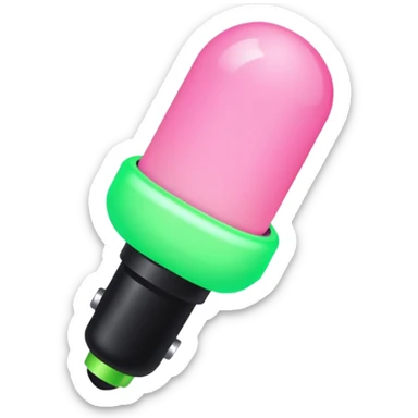PINKGREEN k-pop retro sticker, black and pink and white and green light stick, iconic sticker