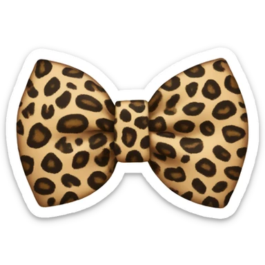 leopard print bow sticker