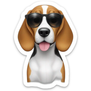 Beagle with sunglasses sticker
