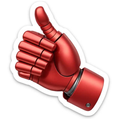 robot hand closed fist but the thumb is up and make the color of the robot  in the shade red sticker