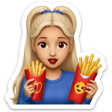 ariana grande munching fries sticker