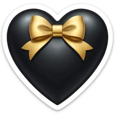 black heart with a gold bow sticker