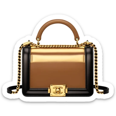 chanel le boy light brown gold hardware sticker