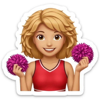 create a tall female cheerleader with pom poms sticker
