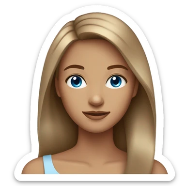 stunning tan girl light brown hair blue eyes sticker