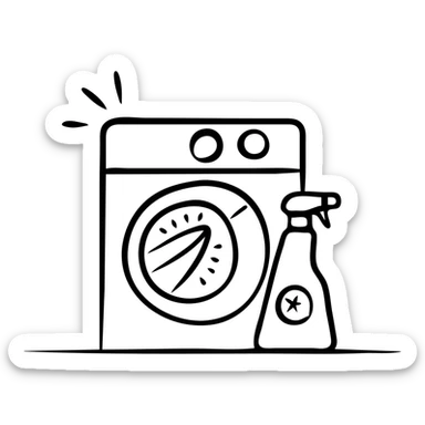 washing machine with detergent sticker