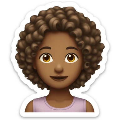Medium Brown girl with type 4A hair sticker