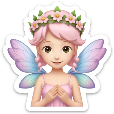 A tiny pastel fairy with glowing wings and a sweet smile
 sticker