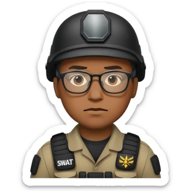 swat with glasses sticker