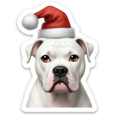 Santa White American bulldog glaring sticker