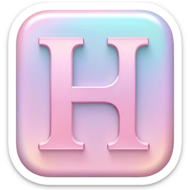 Iridescent pastel pink romantic formal elegant sophisticated cultured neat pretty beautiful nifty app icon with letter “i” sticker