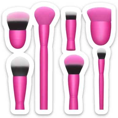 Pink makeup brushes sticker