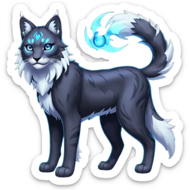 Create a single emoji of a Void Lynx in full body, shown at a slight side angle in a natural, characteristic pose with a mystical void aura. 

 sticker