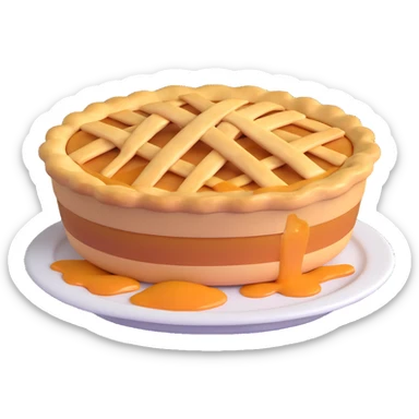 steaming apple pie with cinnamon sticker