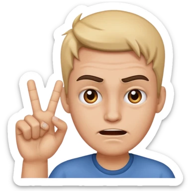 Emoji with mad face and L hand signal at forehead sticker