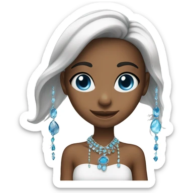 smiling girls with jewelry left one blue eyes sticker