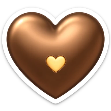 heart with a metallic bronze finish sticker